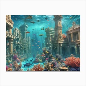 Underwater City Life Canvas Print