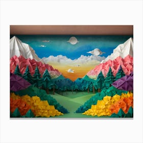 Origami Landscape Canvas Print