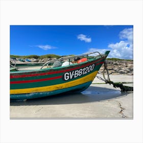 Fishing Boat On The Beach Canvas Print