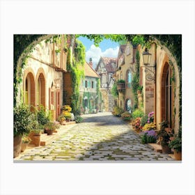 3d Old Street Canvas Print