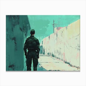 Soldier In The Alley Canvas Print