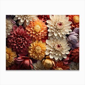 Colorful Dahlias Canvas Print