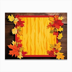 Banner Featuring A Seamless Pattern Of Oak And Maple Leaves Brilliant Shades Of Yellow And Orange E (7) Canvas Print