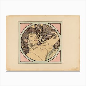 Stained Glass Window For The Facade Of The Fouquet Boutique, Alphonse Mucha Canvas Print