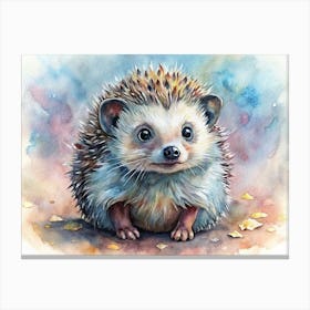 Watercolor Illustration Of A Hedgehog Canvas Print