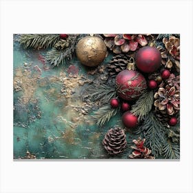 Vintage Holiday Mixed Media 6 Canvas Print