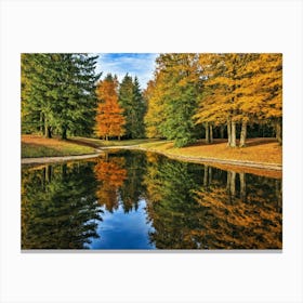 Serene Autumn Reflections 47 Canvas Print