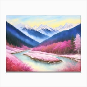 A Winter's Tale: Mountains and Creek 3 Canvas Print