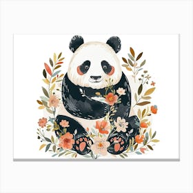 Little Floral Giant Panda 3 Canvas Print