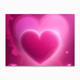 A Glowing Pink Heart Vibrant Horizontal Composition 31 Canvas Print