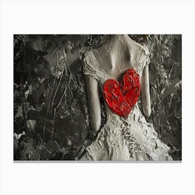 Wedding Daze - Wedding Dress Heart Canvas Print