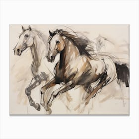 Antique Western Horse Sketch Canvas Print