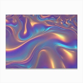 Abstract Image Of Swirling, Fluid Colors In Shades Of Purple, Blue, And Orange, Creating A Mesmerizing And Iridescent Visual Effect Canvas Print