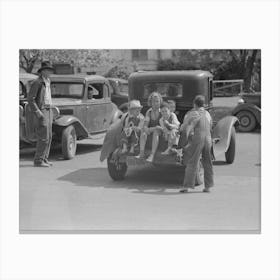 Children On Back Of Automobile, San Augustine, Texas By Russell Lee Canvas Print