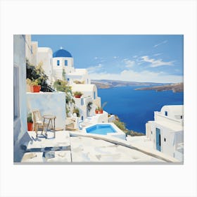 Oia Santorini - expressionism 1 Canvas Print