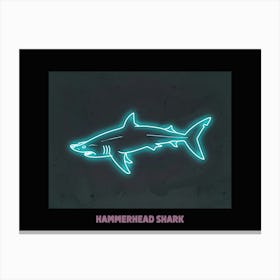 Pink Aqua Hammerhead Shark Poster 3 Canvas Print