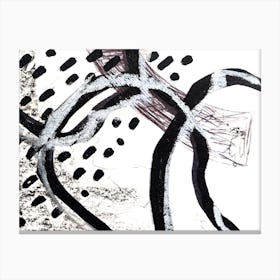 Abstract Painting Funky Black and White Canvas Print