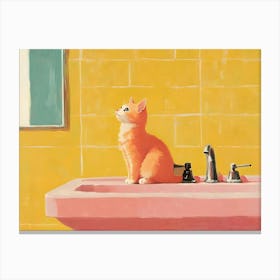 Bathroom Cats 5 Canvas Print