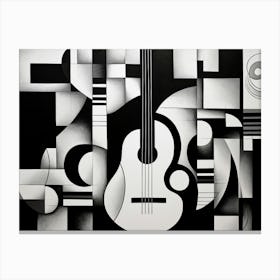 Music Abstract Black And White 8 Canvas Print