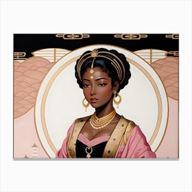 Black Woman In Gold Canvas Print