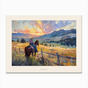 Western Sunset Landscapes Montana 1 Poster Canvas Print