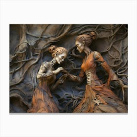 Two Women In The Forest Canvas Print