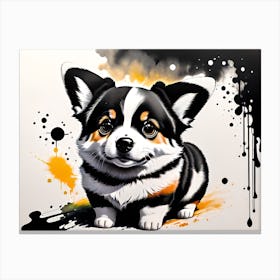 Corgi Painting 3 Canvas Print