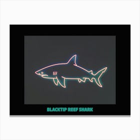 Neon Blacktip Reef Shark 3 Poster Canvas Print