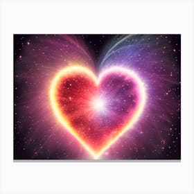 A Colorful Glowing Heart On A Dark Background Horizontal Composition 68 Canvas Print