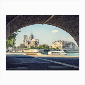 Notre Dame By The Arch Canvas Print