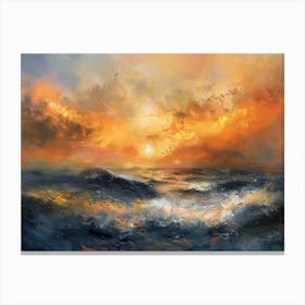 Sunset At Sea Canvas Print