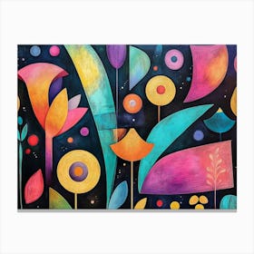 Colorful Depicting Different Colorful Shapes 3 Canvas Print