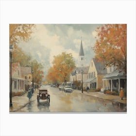 Autumn Old Town Street Canvas Print