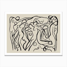 Psychedelic Nudes 2 Beiges Canvas Print