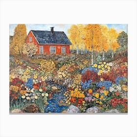 Norwegian Garden in Autumn # 1 Canvas Print