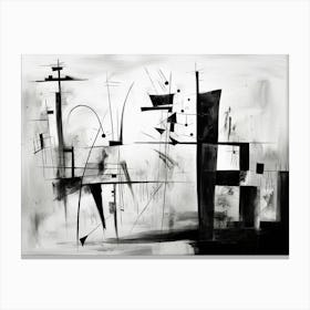 Memory Abstract Black And White 1 Canvas Print