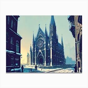 Church In The Snow 1 Canvas Print