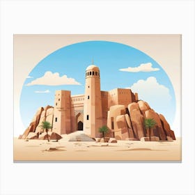 Cartoon Desert Castle Canvas Print