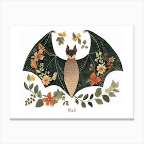 Little Floral Bat 3 Poster Canvas Print