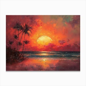 Sunset At The Beach 14 Canvas Print