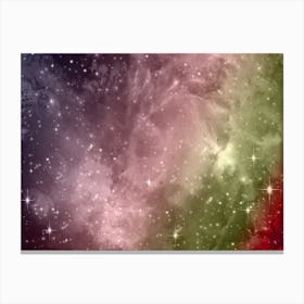 Red Green Purple Galaxy Space Background Canvas Print