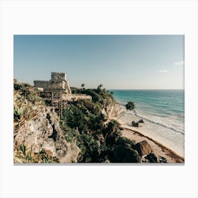 Ruines By The Sea In Tulum In Mexico Canvas Print