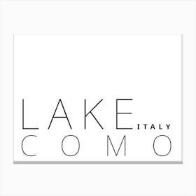 Lake Como Italy Typography Lake City Country Word Canvas Print