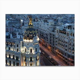 Madrid At Dusk Canvas Print