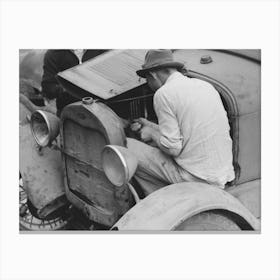 Untitled Photo, Possibly Related To Repairing An Automobile Motor, Market Square, Waco, Texas By Russell Lee Canvas Print