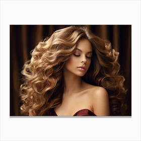 Beautiful Woman With Curly Hair 1 Canvas Print