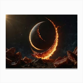 Fire On The Moon Canvas Print