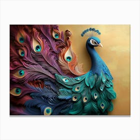 Colorful Peacock 10 Canvas Print