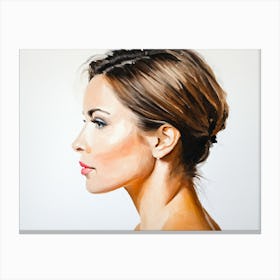 Side Profile Of Beautiful Woman Oil Painting 79 Canvas Print