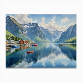 Ripples Beneath Towering Summits Trollfjord Canvas Print